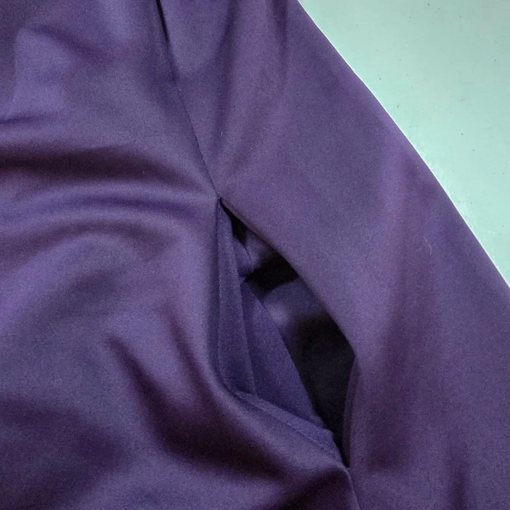 DKNY Womens Purple Fit and Flare Ring Zip Sleeveless Colorblock Dress Size 10